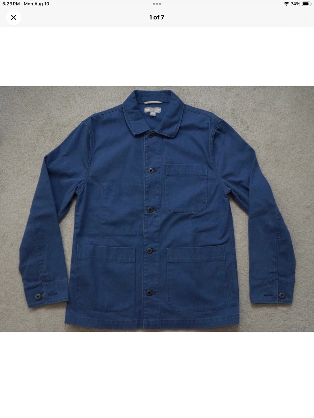 J.Crew Wallace & Barnes chore jacket in duck canvas Blue Small